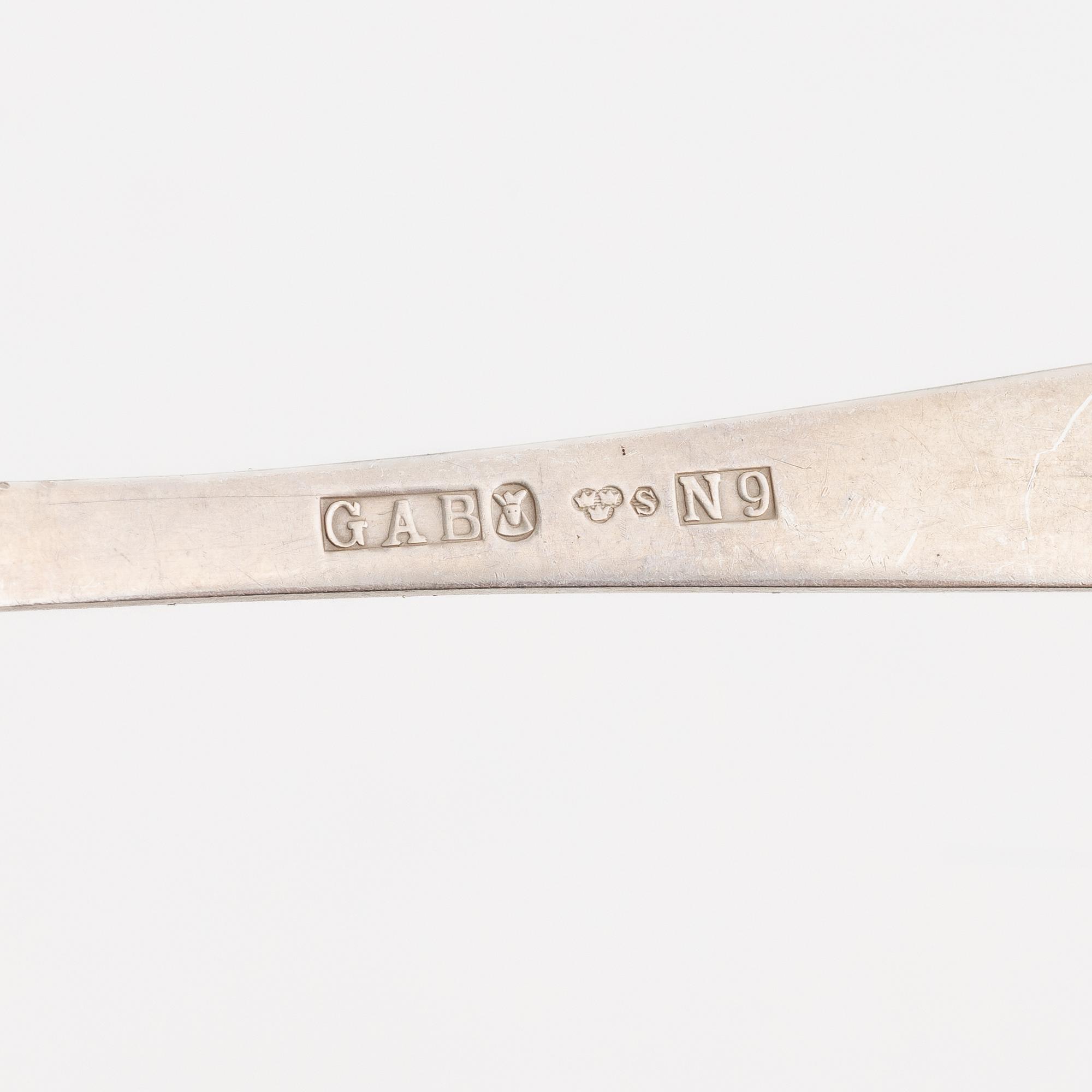 Jacob Ängman, bestickuppsättning, 47 delar, silver, "Rosenholm", GAB, Stockholm, bl.a. 1964.