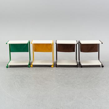 Four 'Strajk' tables on wheels by Thomas Jelinek, IKEA, 1970's.