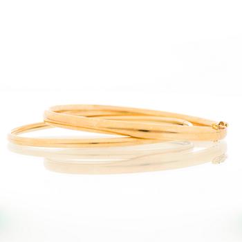 TWO BRACELETS, 14K gold.