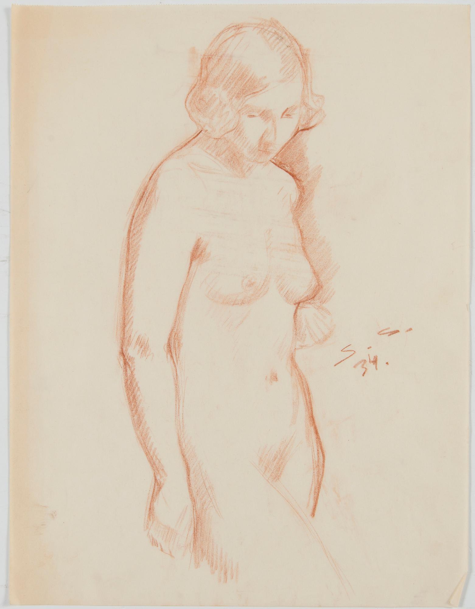 Santeri Salokivi, Nude Studies of Women, 5 pcs.