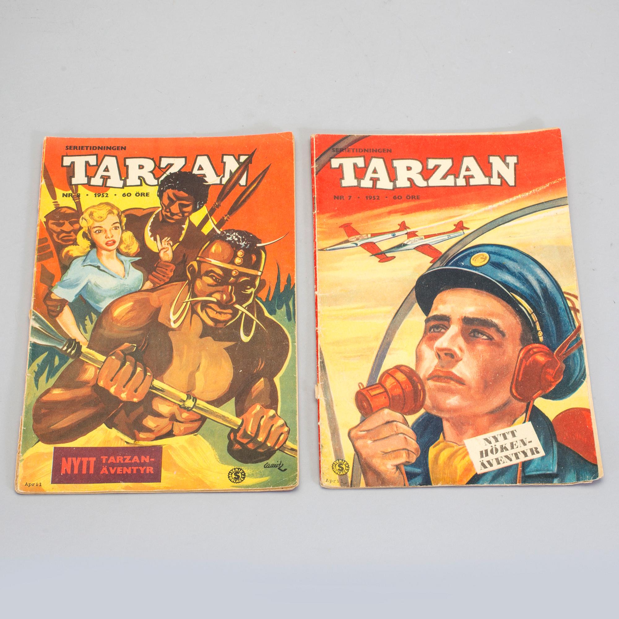 SERIETIDNINGAR, 26 stycken, Tarzan, 1952.