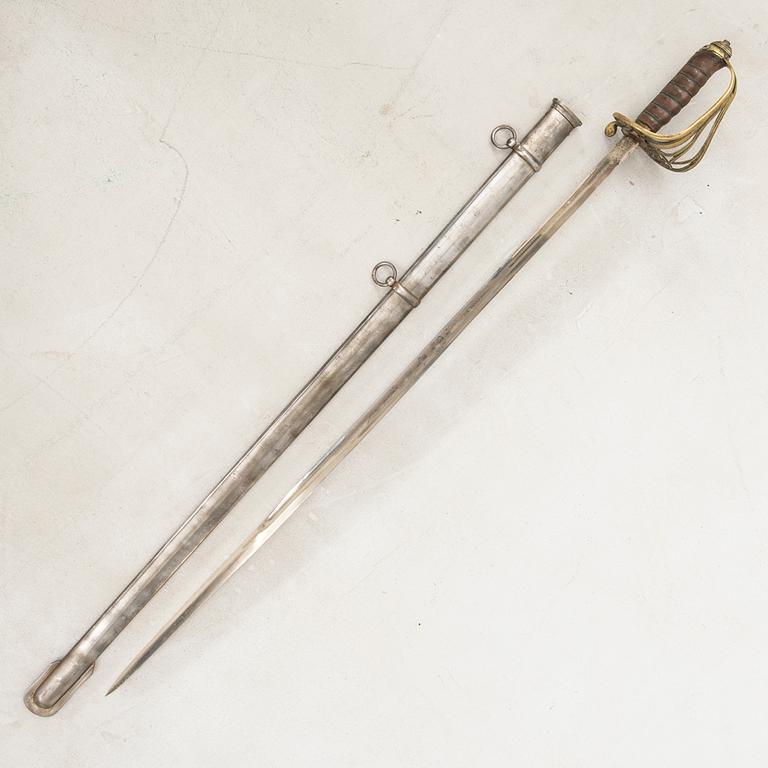 Sabel, brittisk, m/1822 för infanteri officer, med balja.