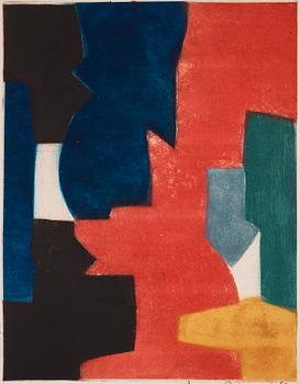 955. Serge Poliakoff, "Composition bleue, rouge, verte et noire".