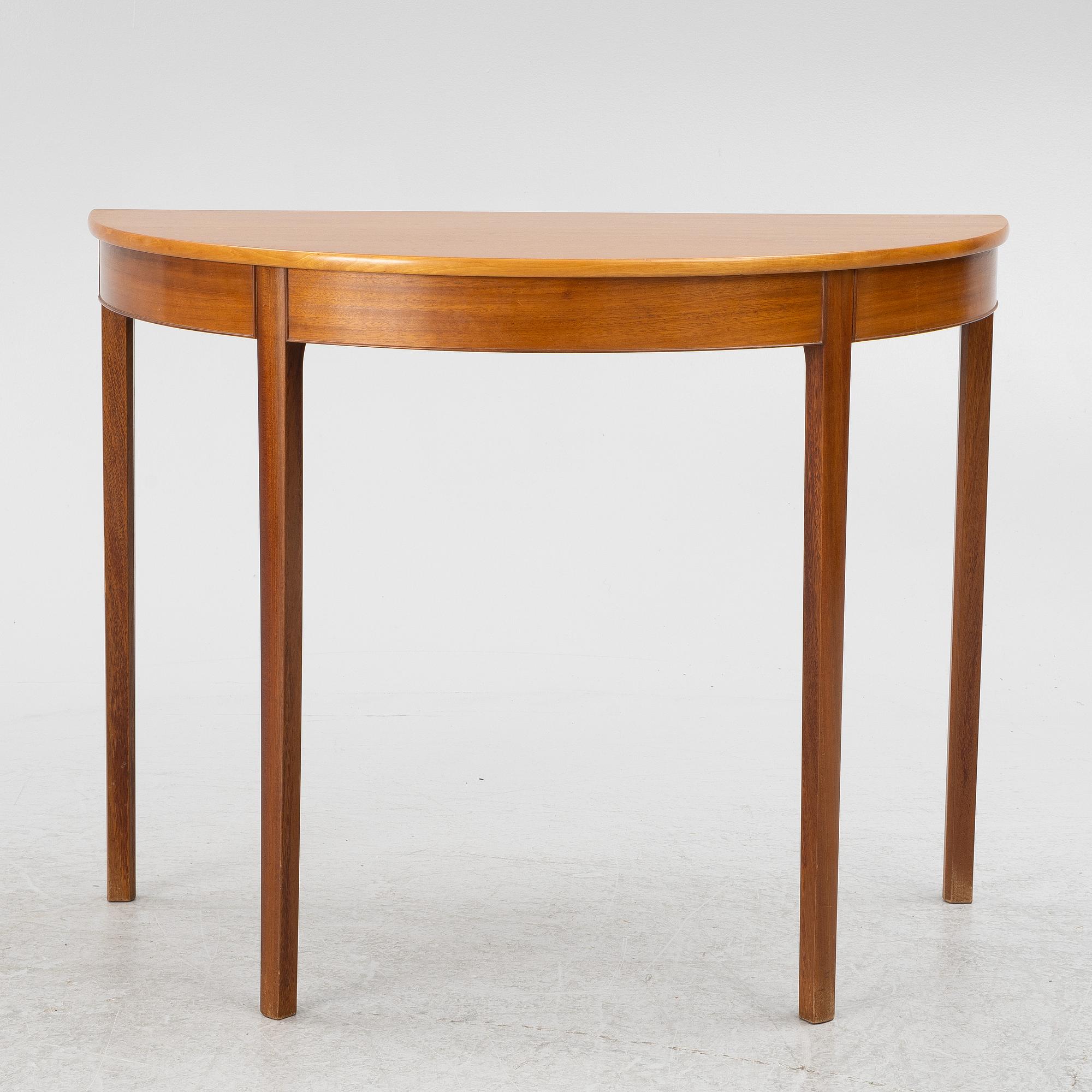 Ole Wanscher, attributed to. A Demi-Lune Table, A.J. Iversen, Denmark, mid-20th century.