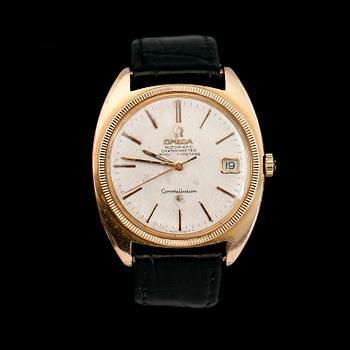 ARMBANDSUR, guld på stål, Omega Constellation.