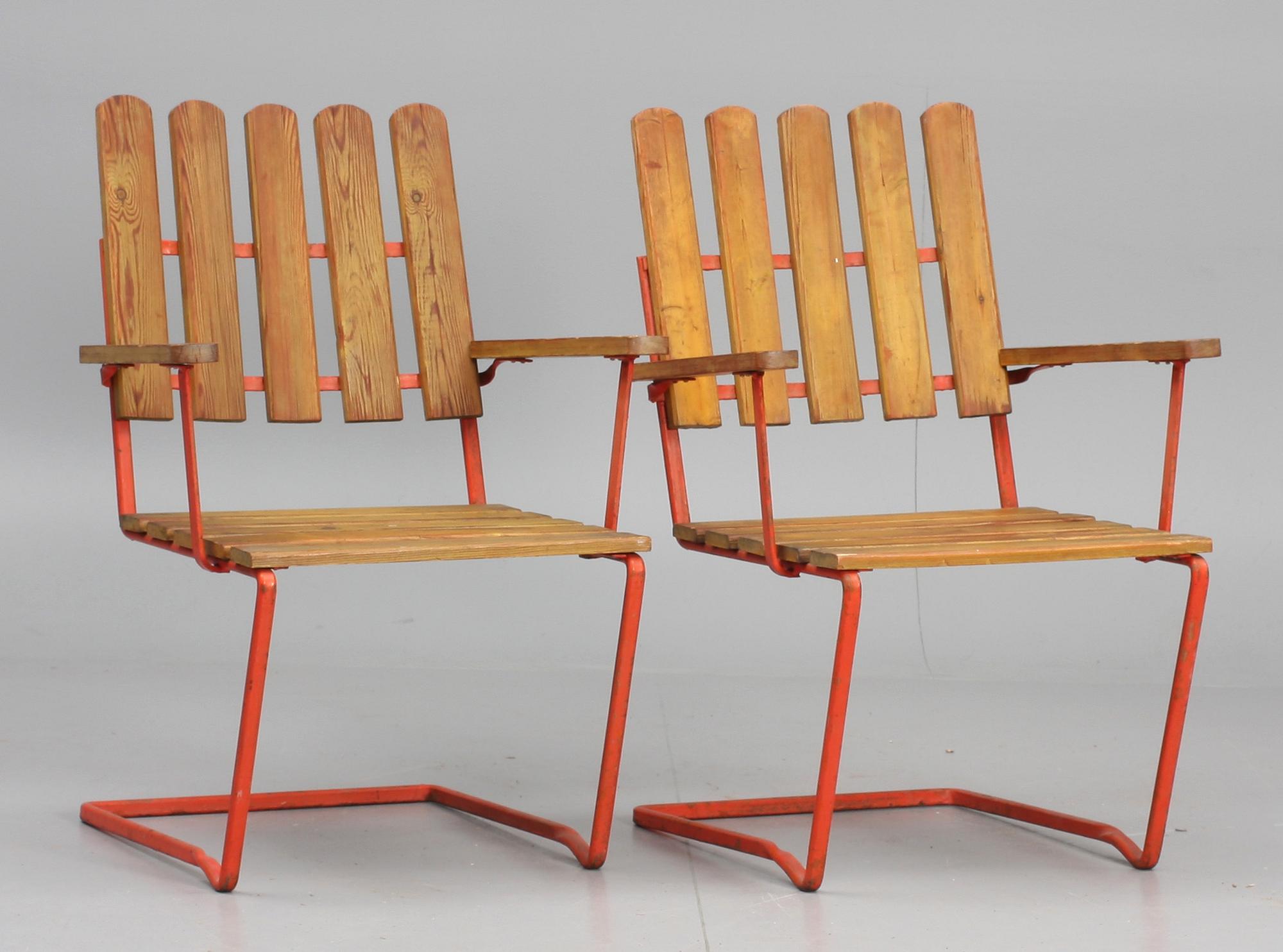 TRÄGÅRDSSTOLAR, ett par. Grythyttan "A2"1940-tal.