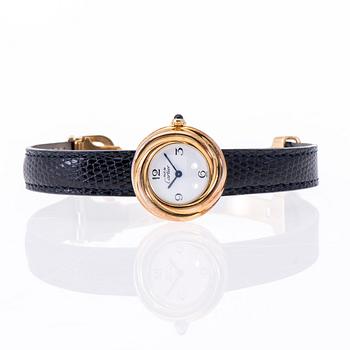 ARMBANDSUR, dam, Must de Cartier, förgyllt silver. Original läder armband samt etui.