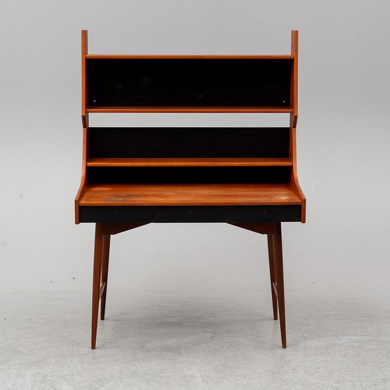 JOHN TEXMON, A teak veneered 'Ola-pulten' desk with bookcase, Blindheim Møbelfabrikk, 1950's.