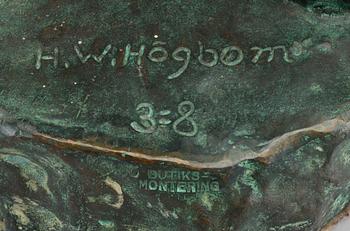 HELGE HÖGBOM, skulptur, brons, signerad samt numrerad 3:8.