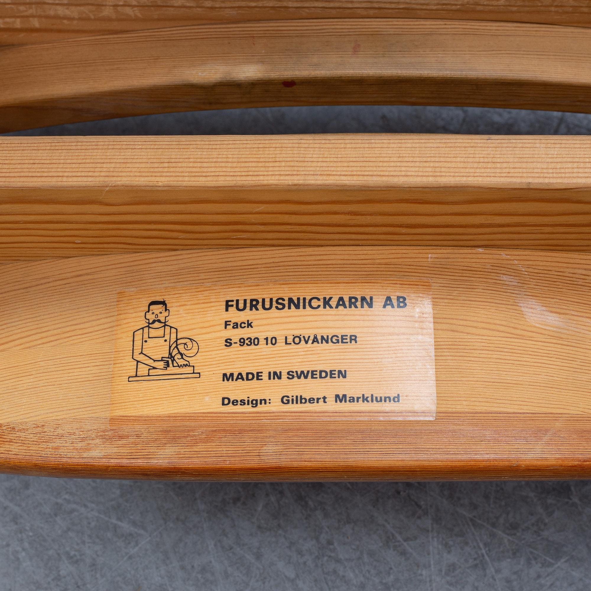 Gilbert Marklund, a pair of 'Jonte' chairs, designed 1969.