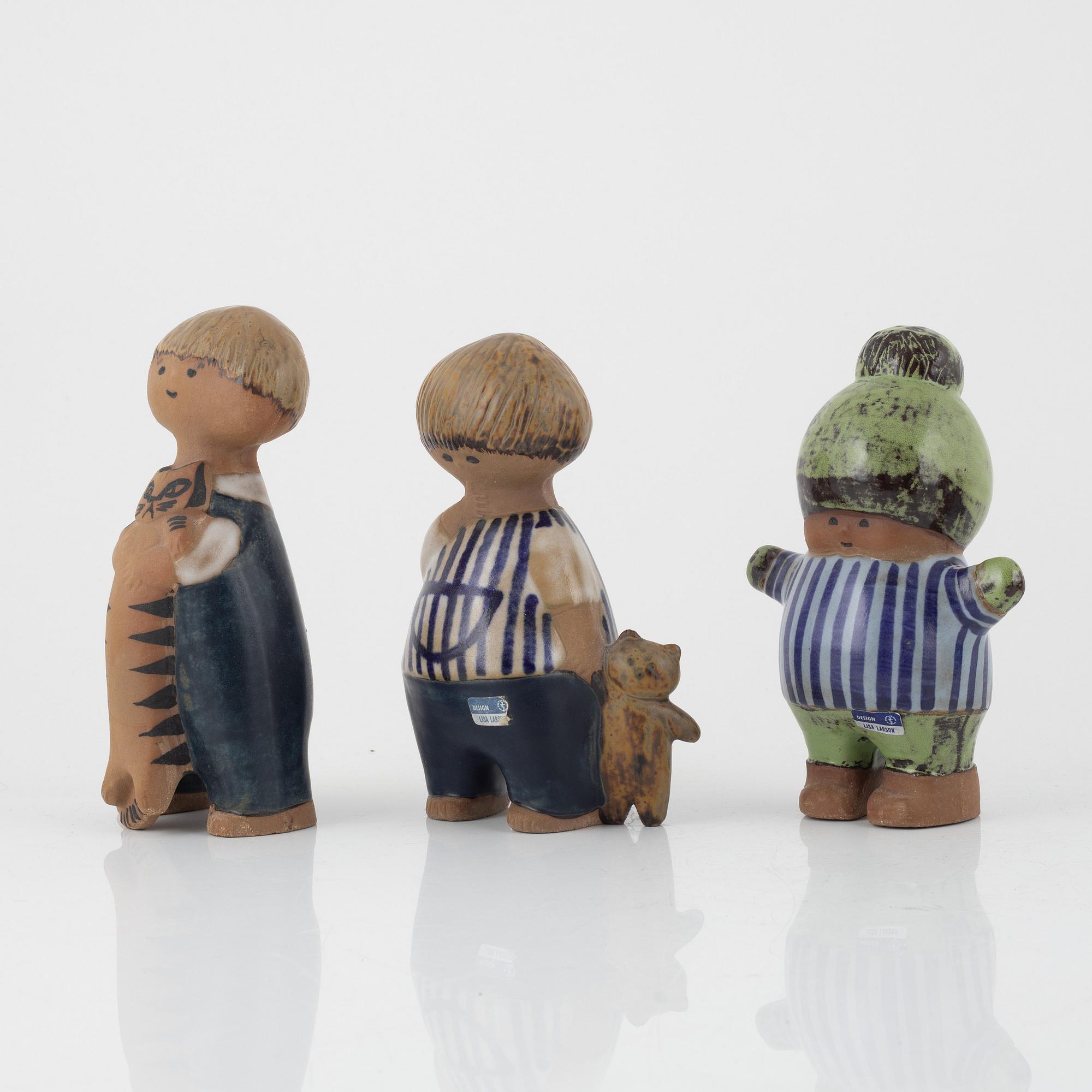 Lisa Larson, six stoneware figurines, Gustavsberg, Sweden.