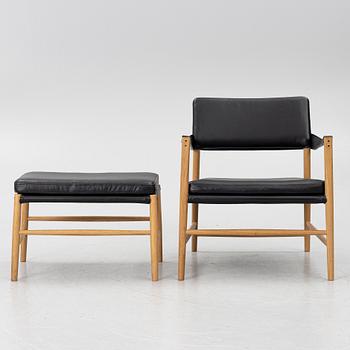 Jannis Ellenberger, armchair and footstool, “Bremen Lounge Chair”, Hans K, contemporary.