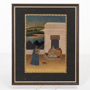 Oidentifierad konstnär, två målningar, Indien, 1900-tal.