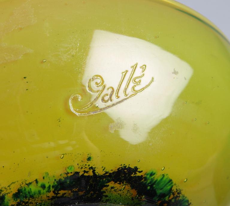 SKÅL, glas, märkt Gallé.