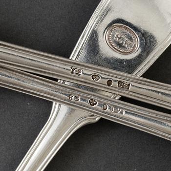 PEHR ZETHELIUS, 16 st bordsgafflar, silver, 1800-talets början.