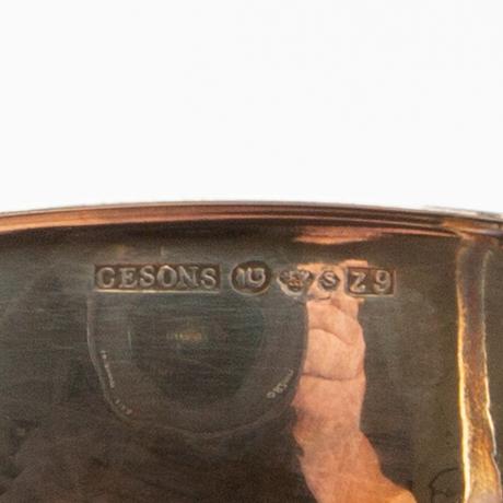 Punchmuggar, 12 st, silver, bl.a. CESONS, Göteborg 1974.