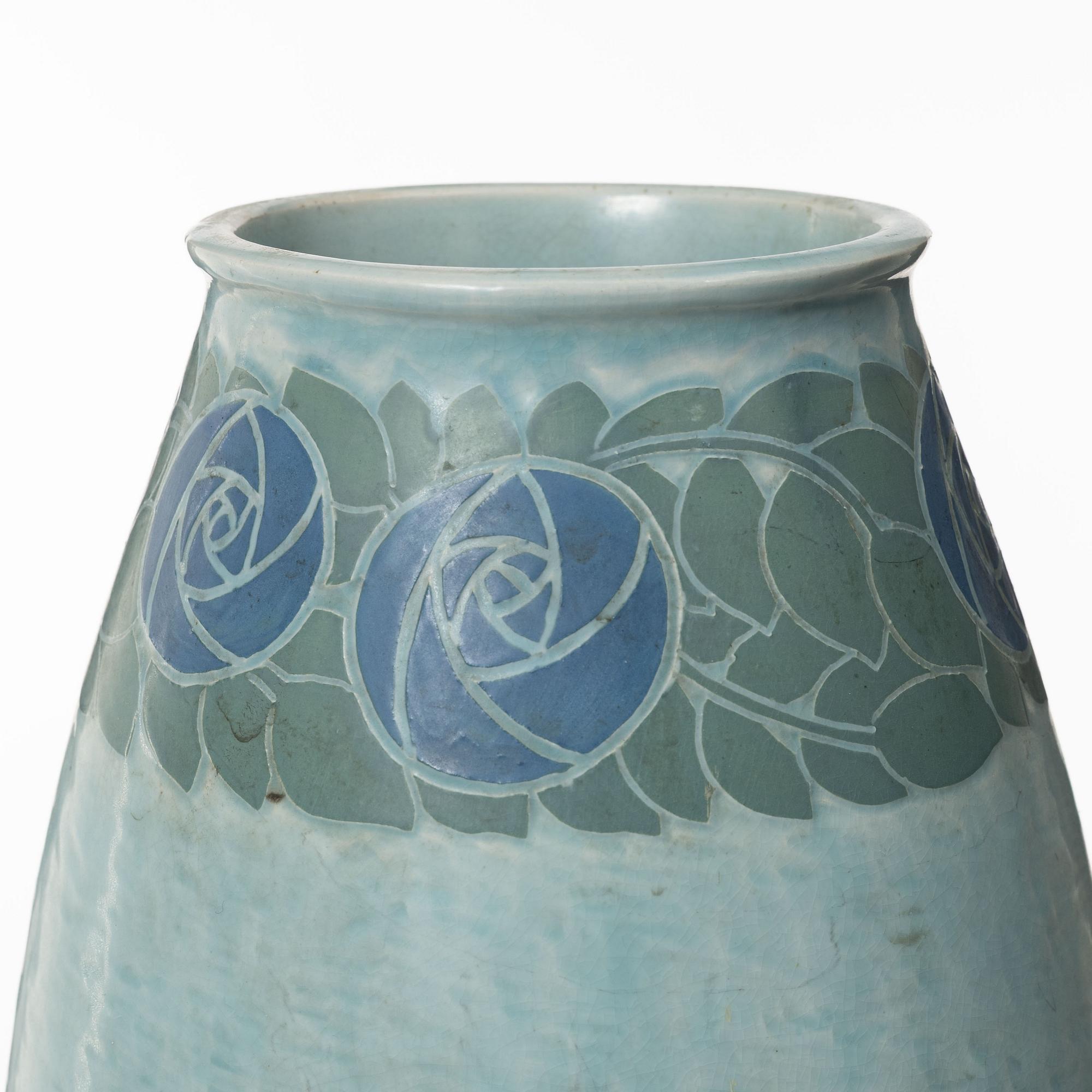Josef Ekberg, a 'Sgrafitto' earthenware vase, Gustavsberg 1911.