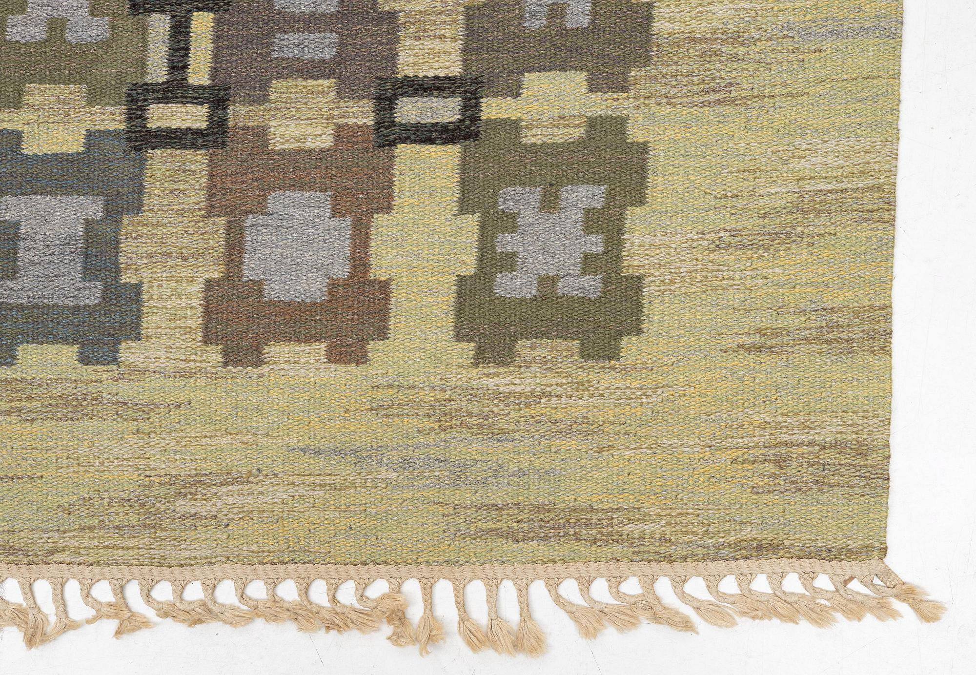 Judith Johansson, a carpet, 'Squares', flat weave, c. 286 x 200 cm, signed JJ.
