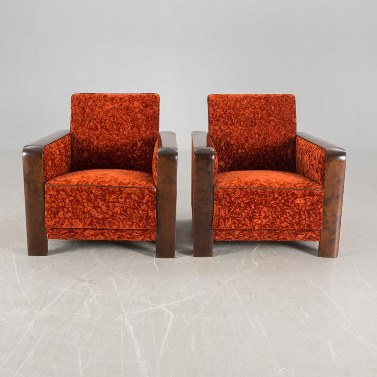 FÅTÖLJER, ett par, funkis, 1930-tal.