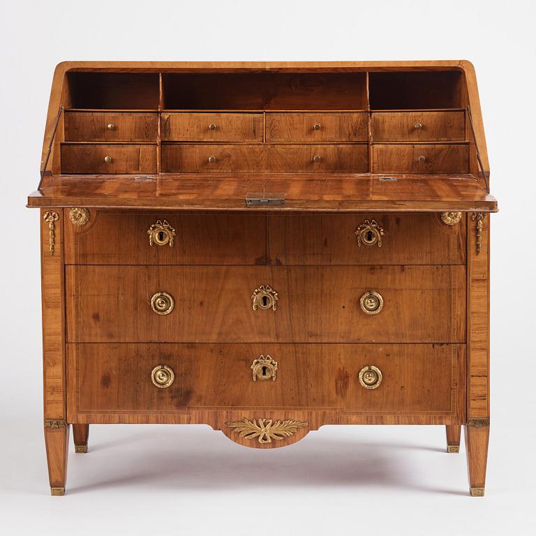 A Gustavian marquetry secretaire attributed to J. Hulsten (master 1773-1794).