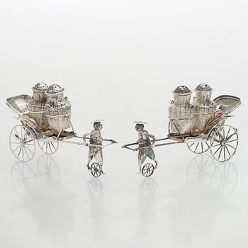 Sirottimia, 4 kpl, rikša-vaunuissa, sterlinghopeaa, Wai Kee, Hongkong.