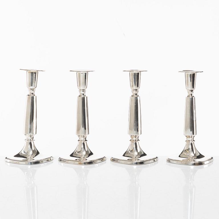 Tore Eldh, candlesticks, 4 pcs, silver K&EC, 1967, Ceson, Gothenburg 1995.