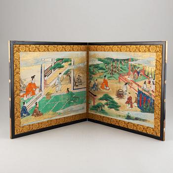 A Japanese two fold screen, 20th century.