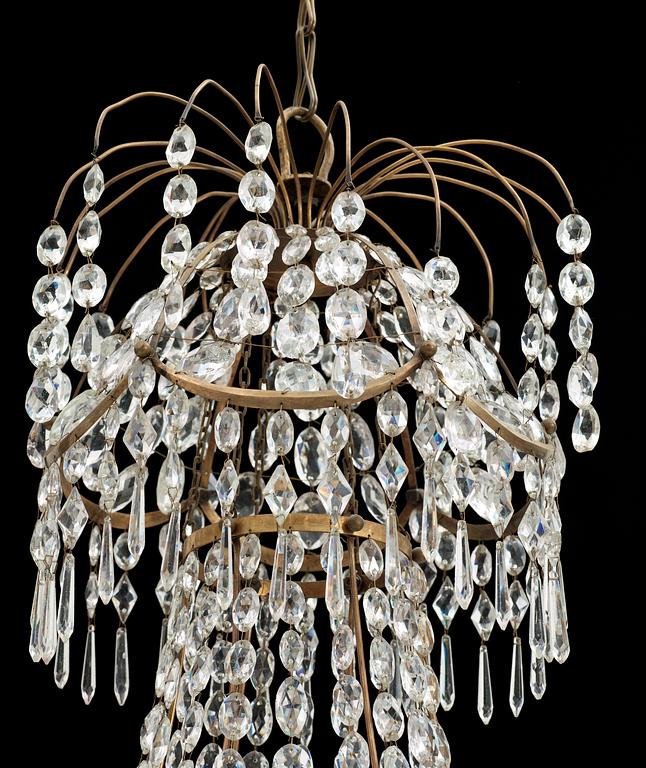 A late Gustavian circa 1800 six-light chandelier.