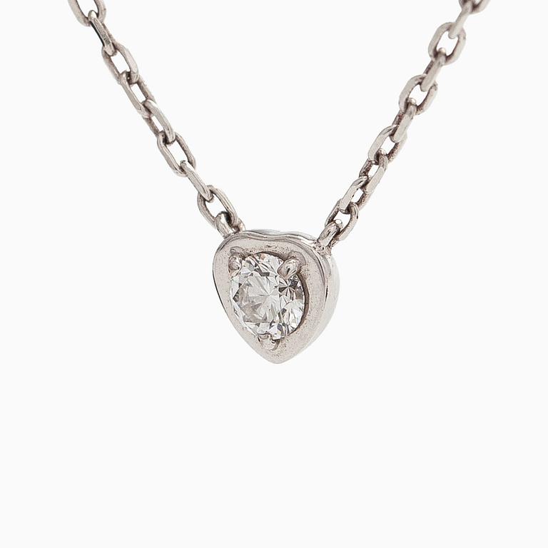 Cartier, an 18K white gold 'd'Amour' necklace, with a brilliant-cut diamond.