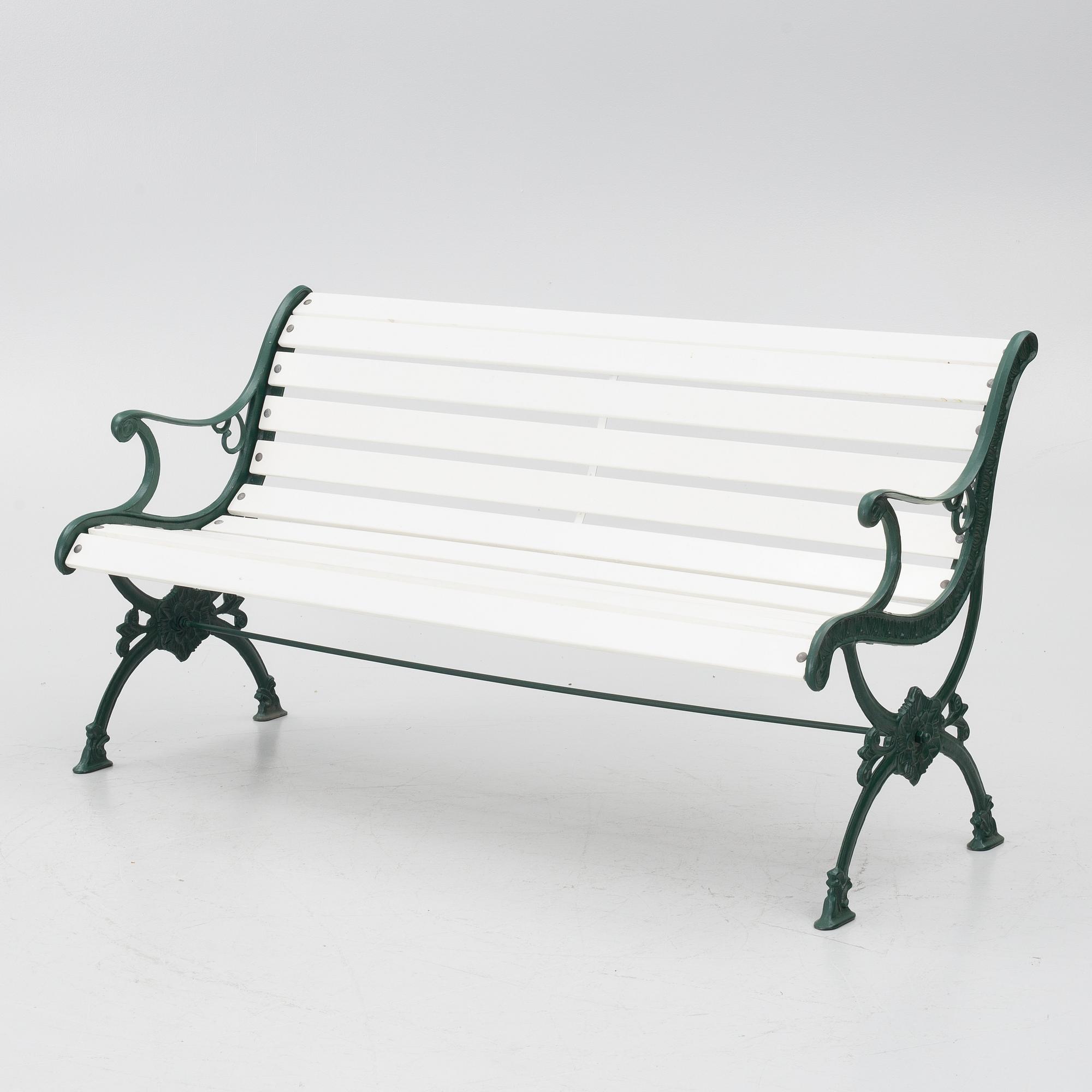 Garden bench, armchair and table, 20th century.