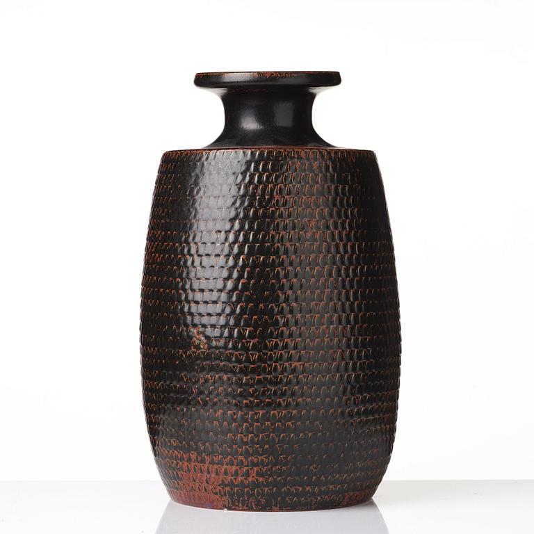 Stig Lindberg, a stoneware vase, Gustavsberg studio, Sweden 1965.