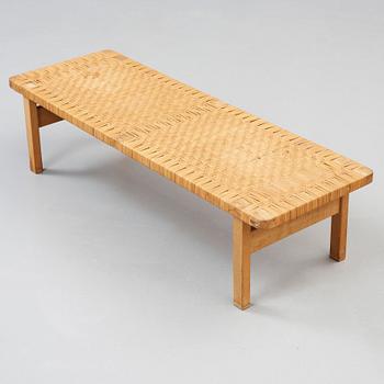 A Børge Mogensen oak and rattan bench, Fredericia Stolefabrik, Denmark, 1950-60's.