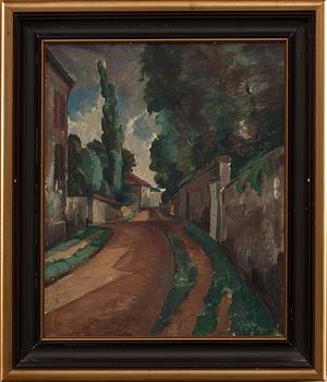 ERIK JÖNSSON, olja på pannå, signerad och daterad 1920, Paris.