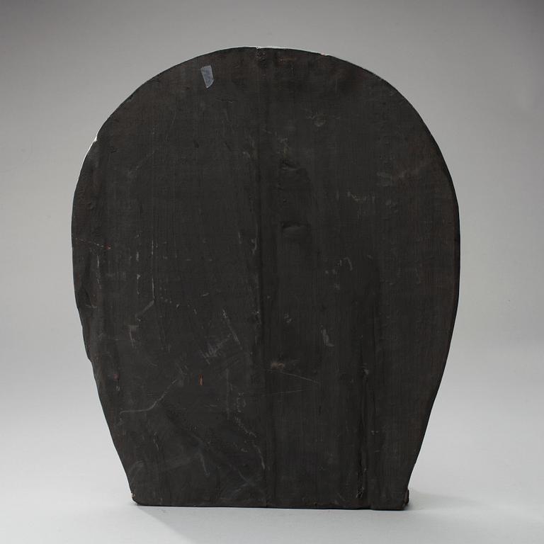 SKULPTUR, målat trä, Tibet 1900-tal.
