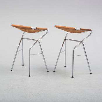 ANNA VON SCHEWEN & BJÖRN DAHLSTRÖM, six steel bar stools from Lammhults. Model designed in 2004.