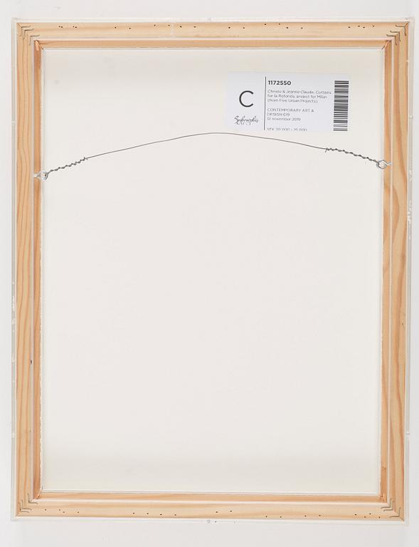 Christo & Jeanne-Claude, "Curtains for la Rotonda, project for Milan" from "Five Urban Projects".