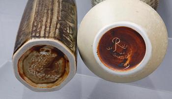 VASER samt SKÅLAR, 4 delar, stengods, Carl-Harry Stålhane, Rörstrand samt Designhuset.