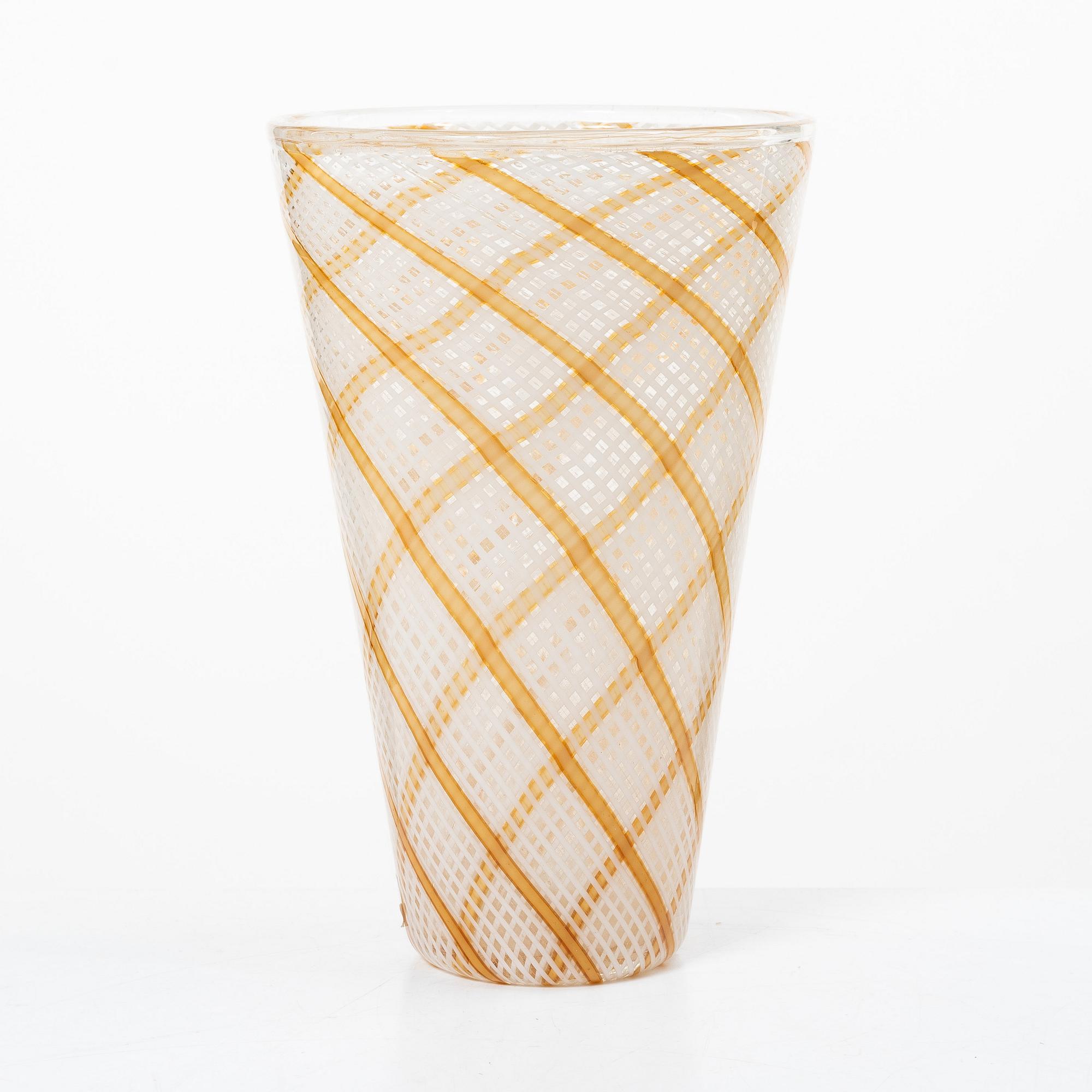 Dino Martens, vas, glas, "Reticello", Aureliano Toso, Murano, Italien.