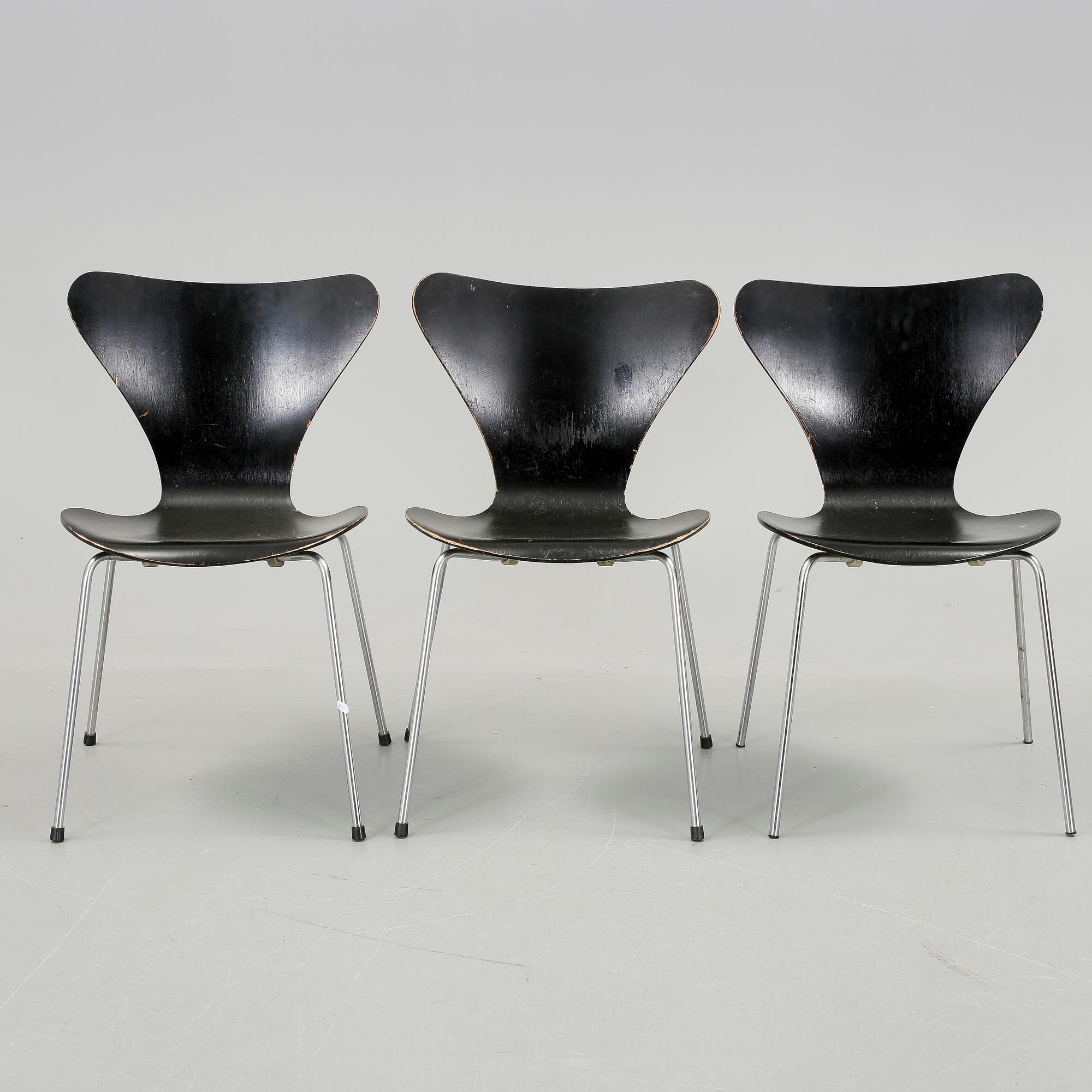 STOLAR, 3 st, "Sjuan", Arne Jacobsen, Fritz Hansen.
