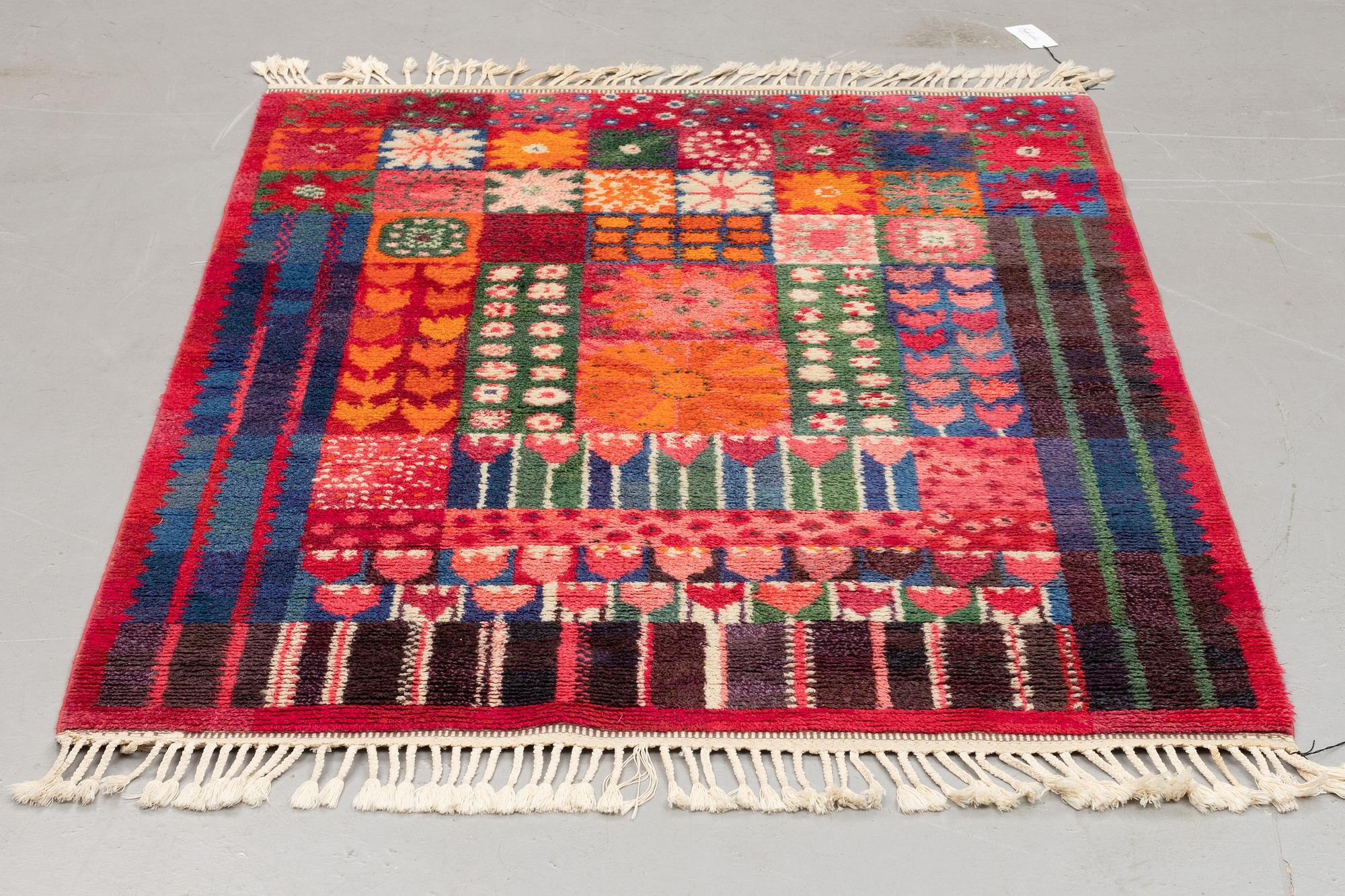 Marianne Richter, matta, "Blommig rya", rya, ca 176,5 x 130 cm, signerad AB MMF MR.