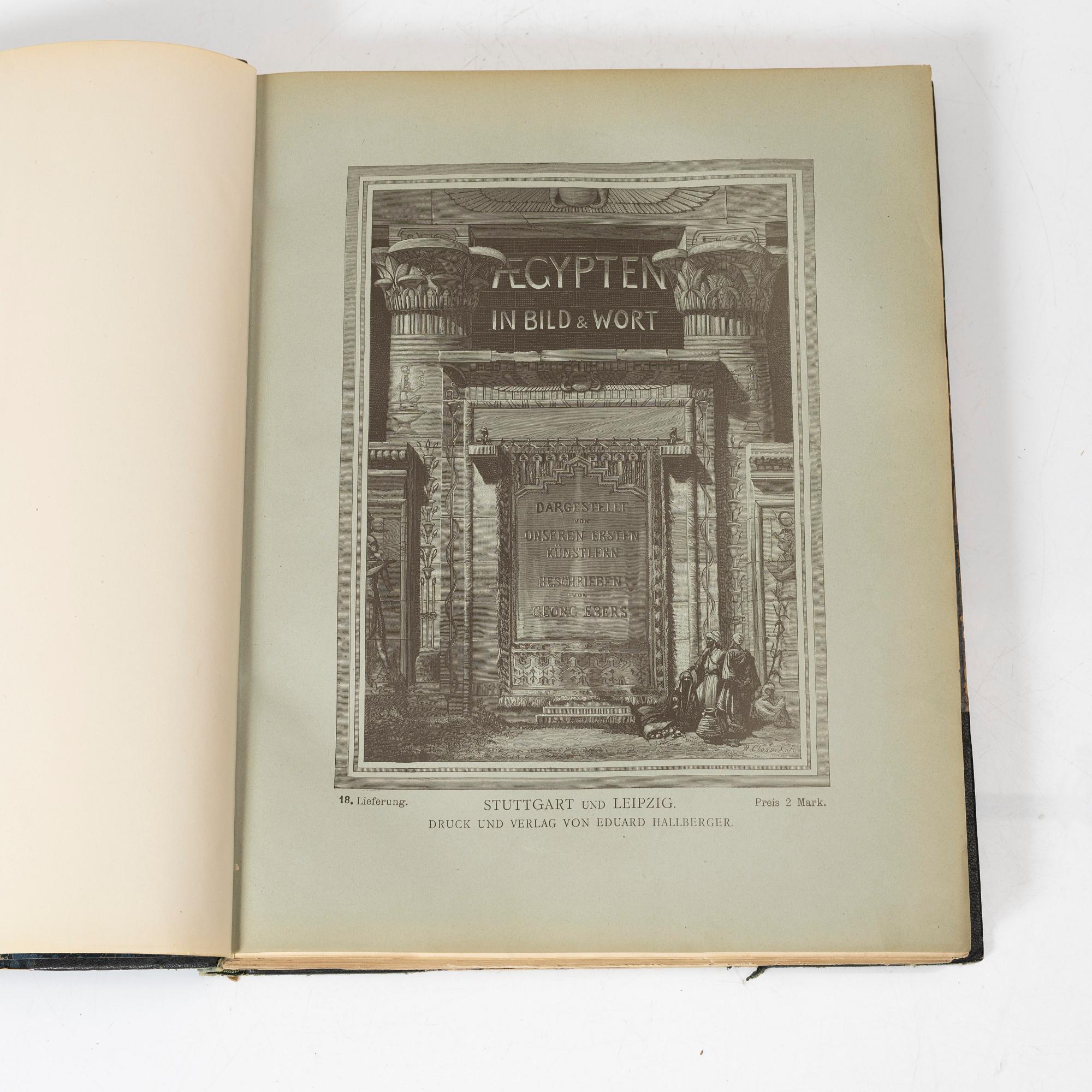 Georg Ebers, books on Egypt, two volumes, Stuttgart & Leipzig, Germany, 1879-80.