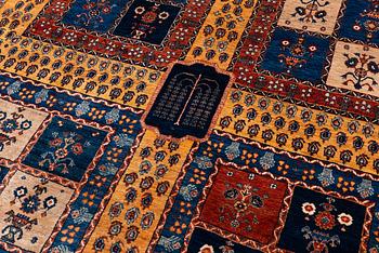 An oriental 'garden' carpet of Safavid design probably from the Shiraz area, Iran, c 343 x 254 cm.