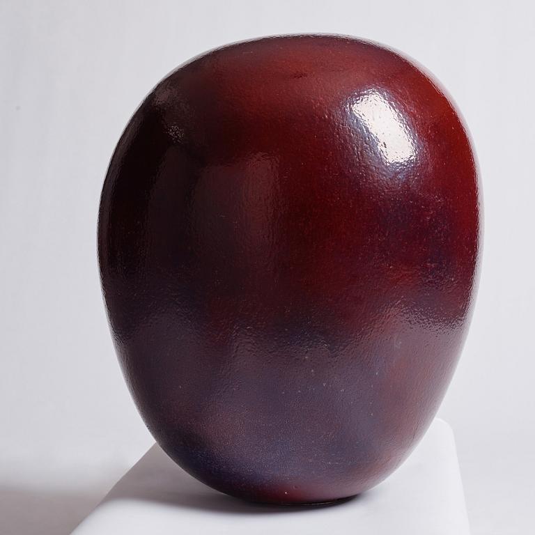 Hans Hedberg, a faience sculpture of a plum, Biot, France, early 1990s.