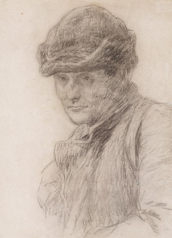 Bruno Liljefors, BRUNO LILJEFORS, Charcoal on paper, ca 1890-93, authenticated with rubber stamp from the artist's deceased estate.