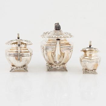 Josiah Williams & Co, kaffeservis, 3 delar, silver, London 1903-04.