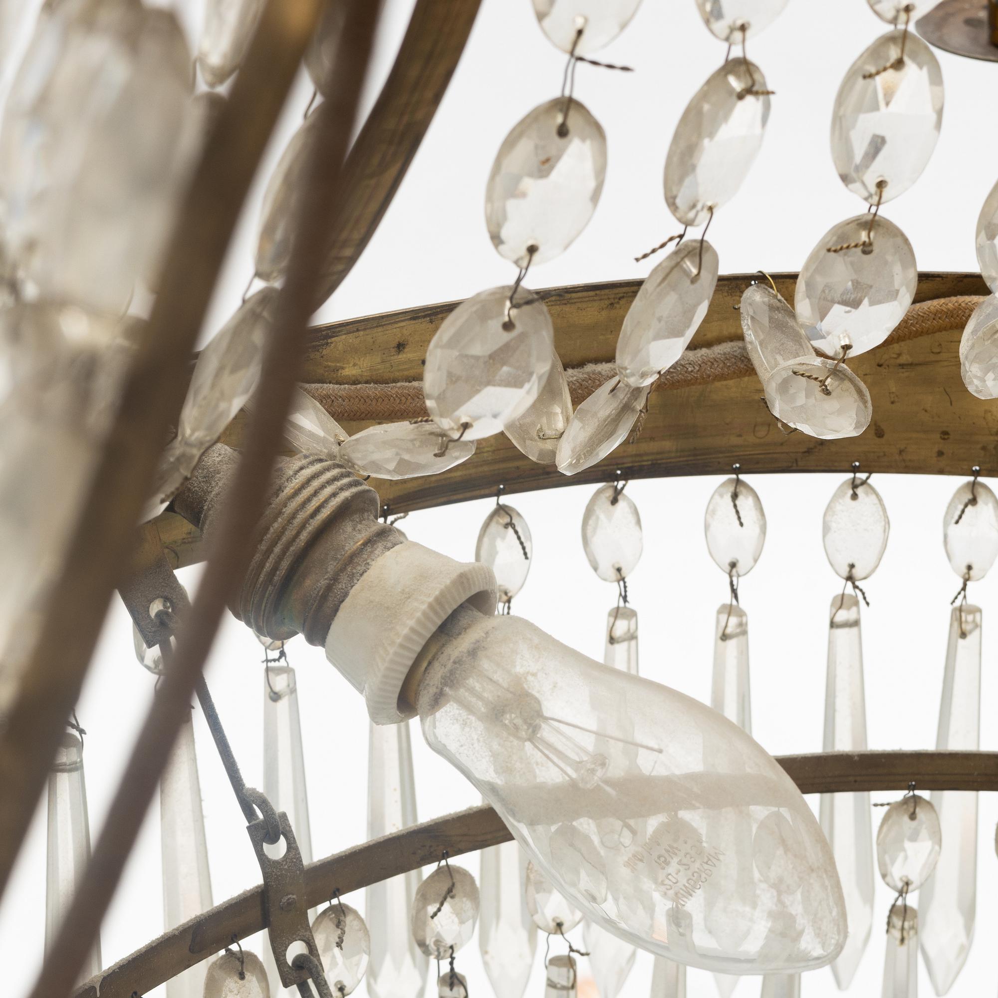 A late Gustavian style chandelier, end of the 19th Century.