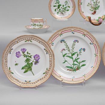 A Royal Copenhagen 'Flora Danica' part dinner service for two, Denmark, 20th Century. (13 pieces).