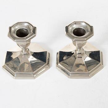 A pair of silver candelsticks, GAB, 1928.