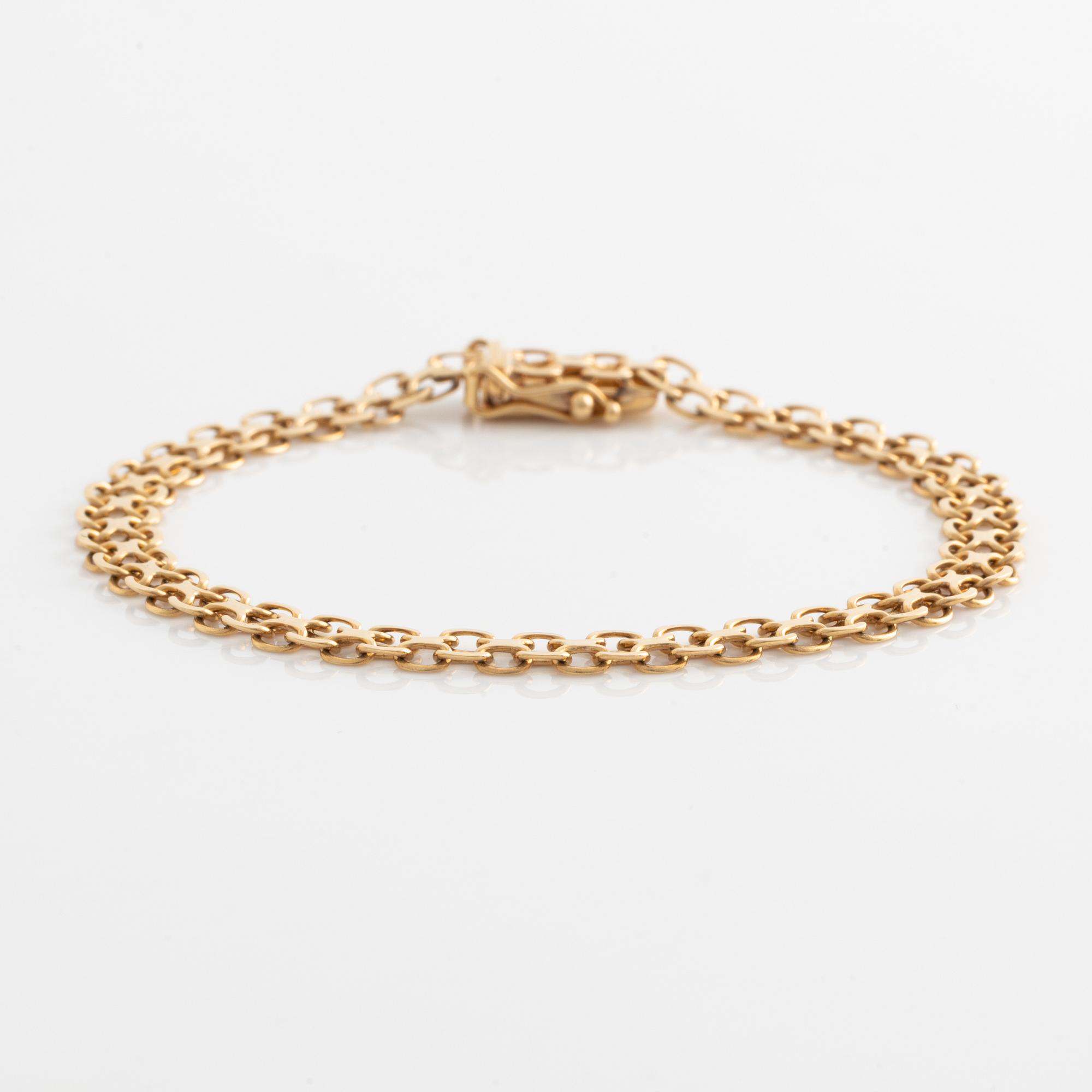 Armband, x-länk, 18K guld.