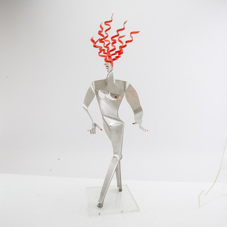 Timo Solin, Sculpture Standing Woman with Red Hair.
